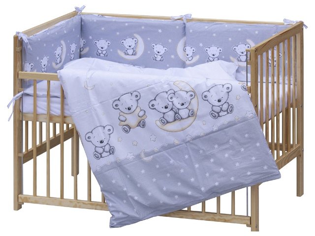 Postýlka 120 x 60 cm s kompletní výbavou Toro > varianta šedá