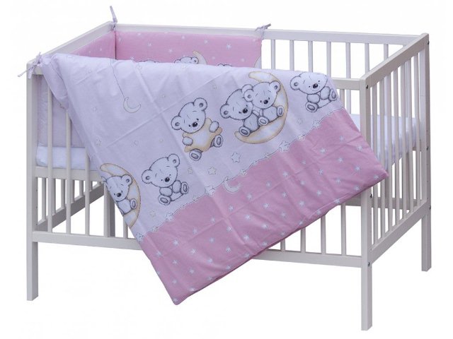 Postýlka 120 x 60 cm s kompletní výbavou Toro > varianta růžová