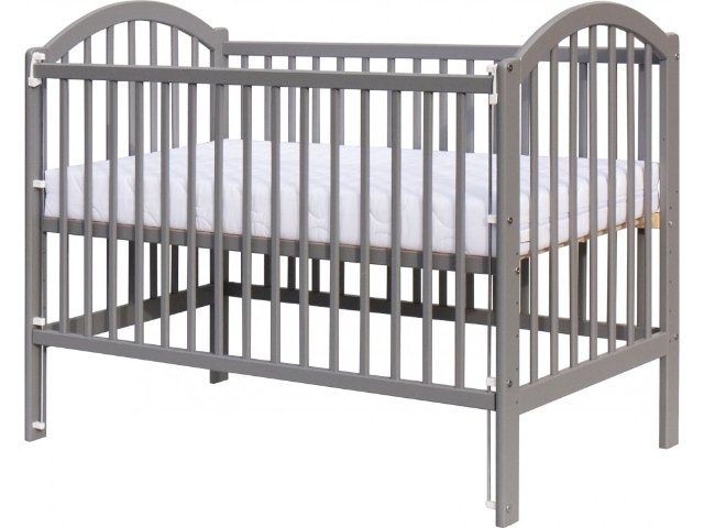 Dětská postýlka se stahovacím bokem - Scarlett Alenka (borovice) - šedá 120 x 60 cm