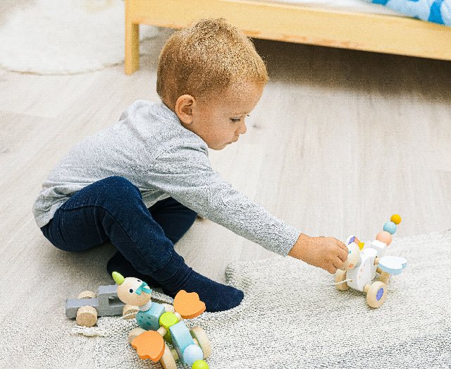 Dřevěná tahací hračka > varianta Unicorn