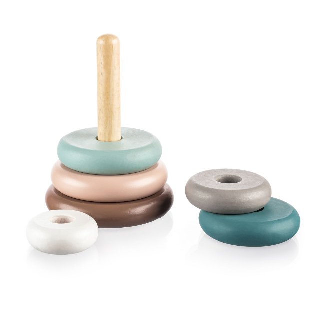 Dřevěné nasazovací kroužky > varianta Blue