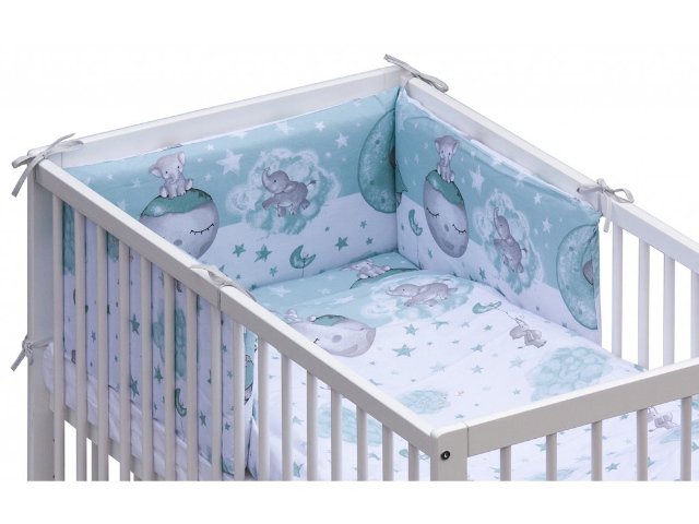 Postýlka 120 x 60 cm s kompletní výbavou Scarlett Lucy > varianta tyrkysová