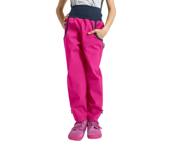 Dětské softshellové kalhoty s fleecem Basic fuchsiové