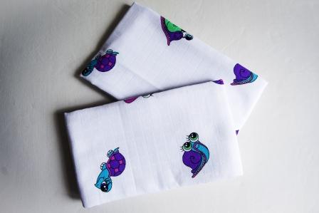 Sada bavlněná osuška 2ks 90x100cm ŠNEČCI/ŽELVY