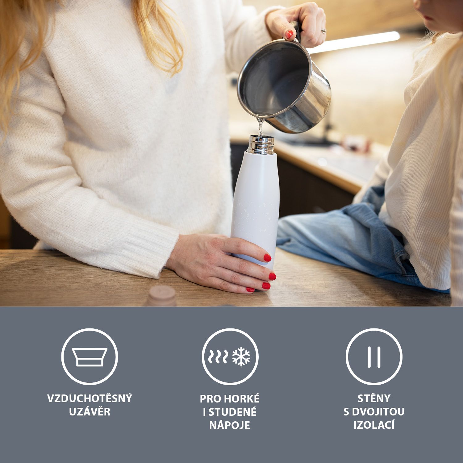 Termoska na tekutiny s držákem 480 ml