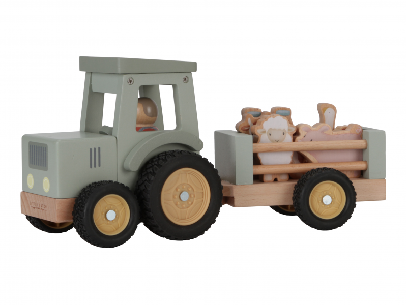 Traktor s přívěsem dřevěný Farma