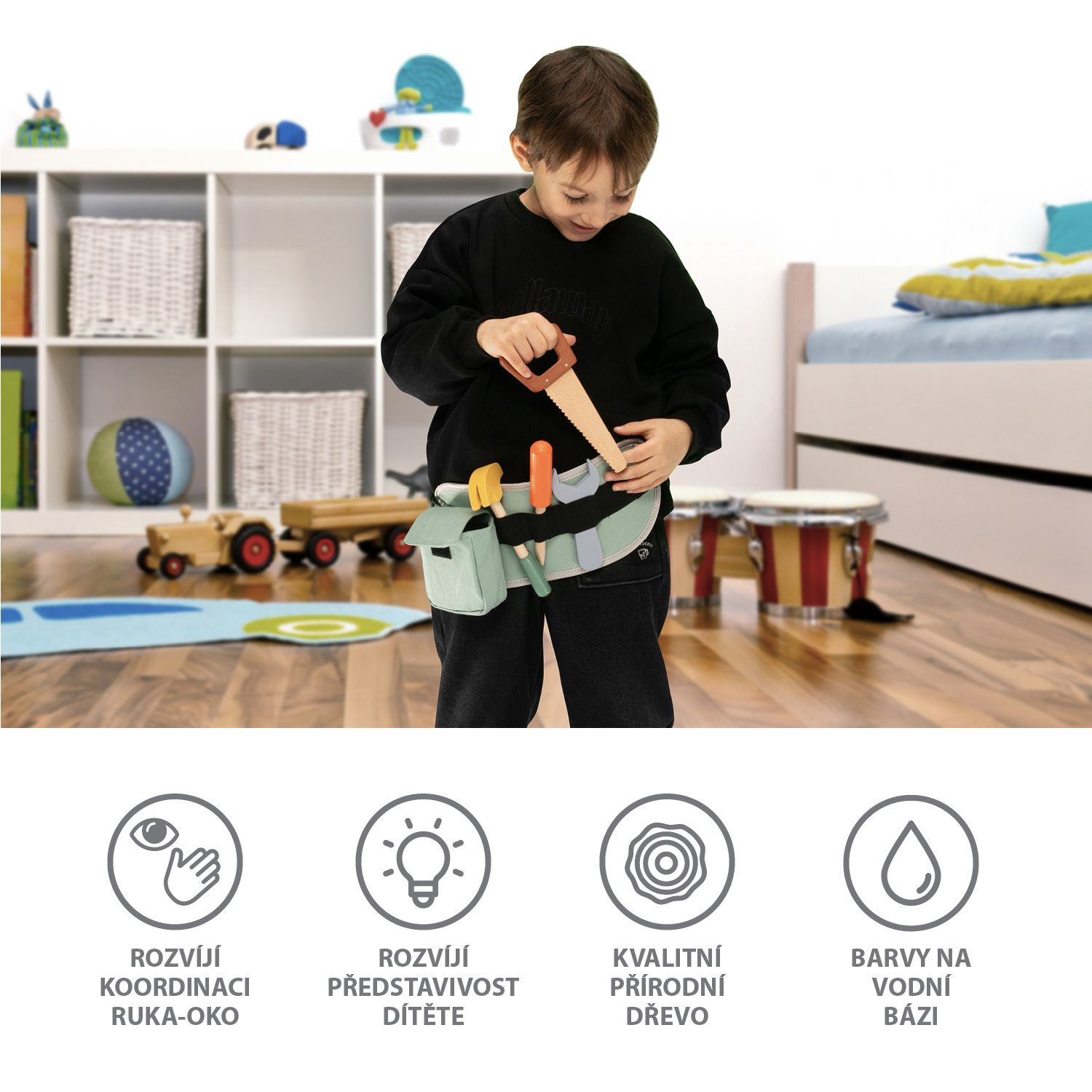 Dřevěné nářadí s pásem