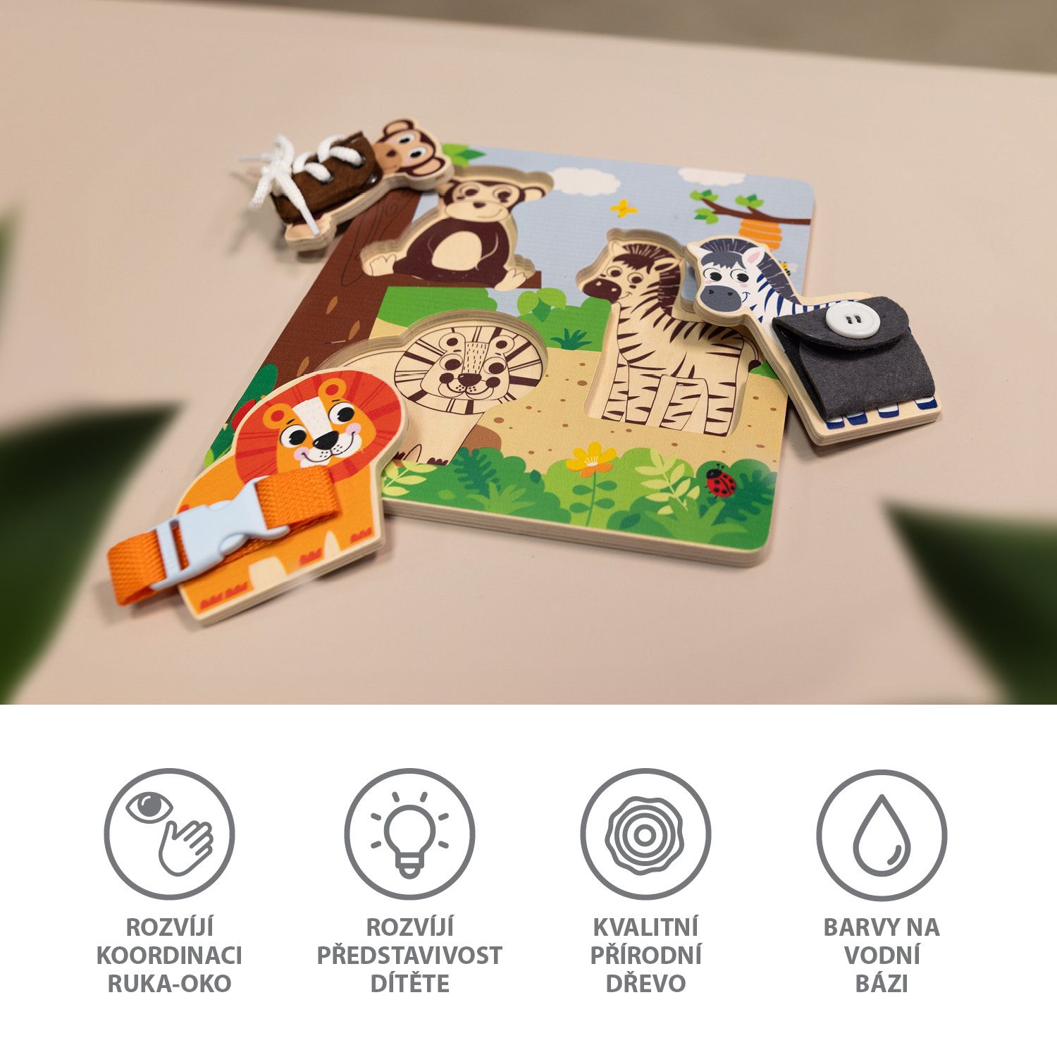 Dřevěné montessori puzzle