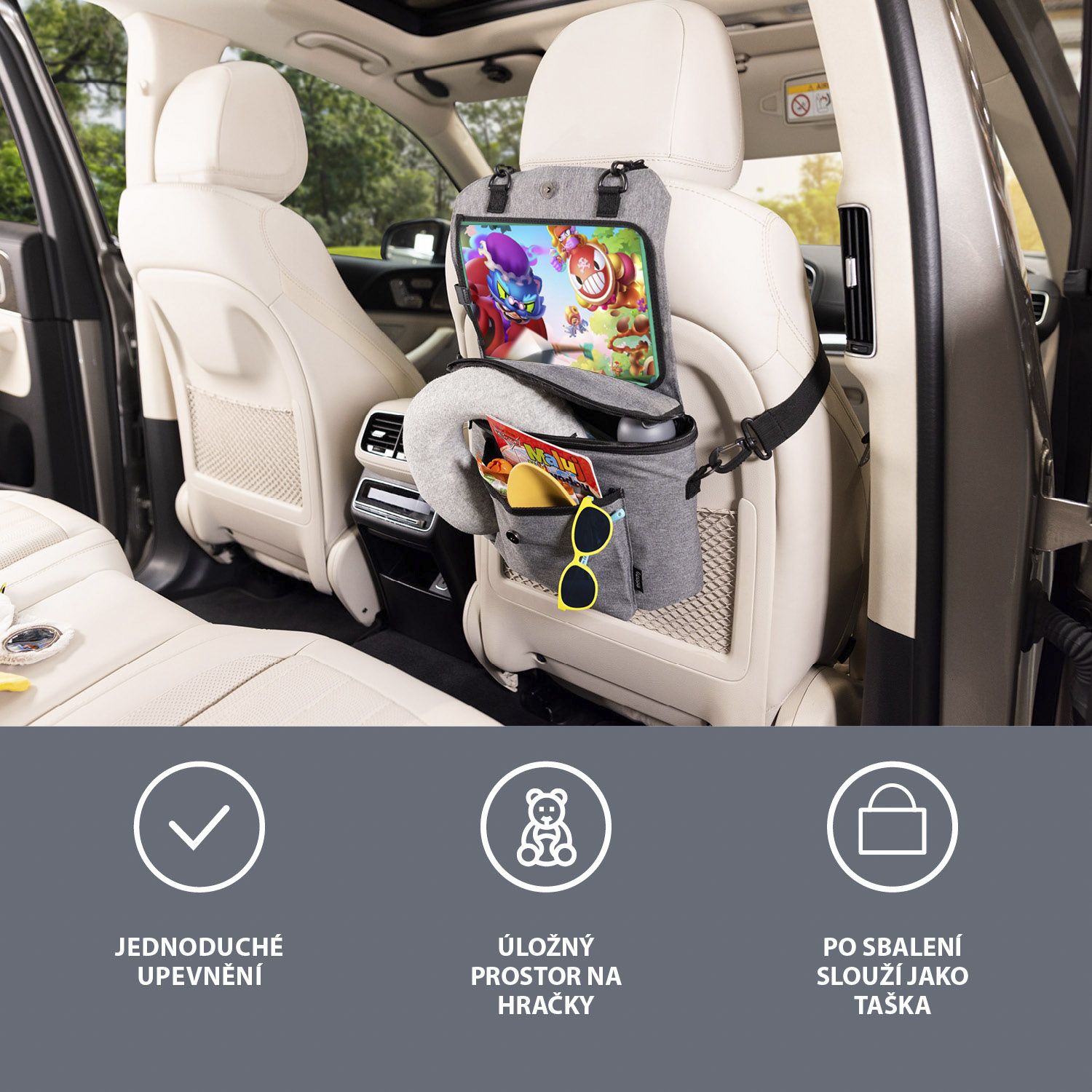 Organizér na sedadlo 3v1