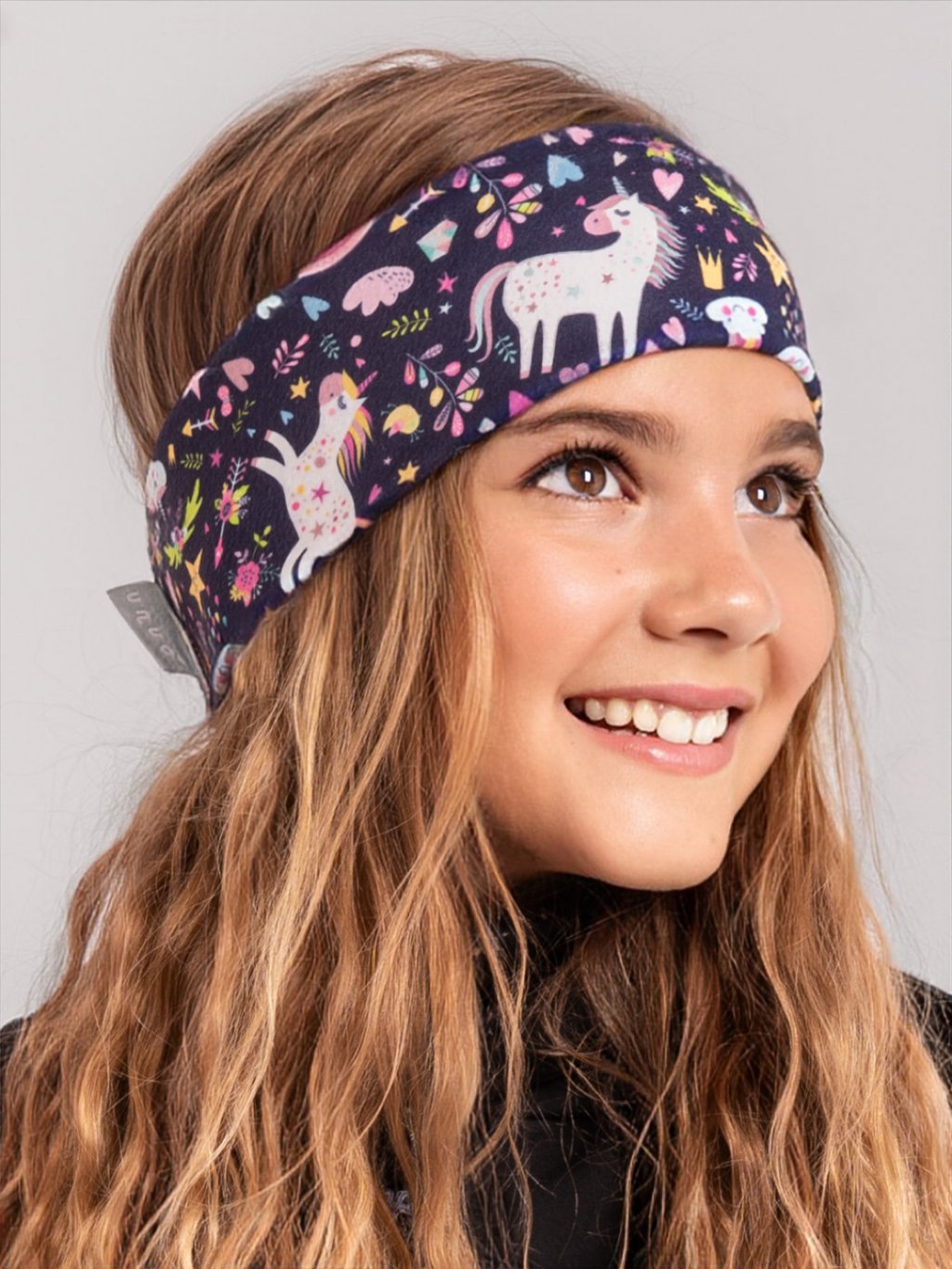 Dětská čelenka fleecová jednorožci