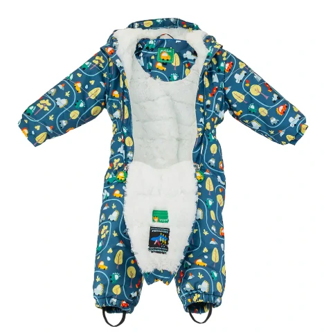 Overal zimní chlapecký s kožíškem Pidilidi autíčka