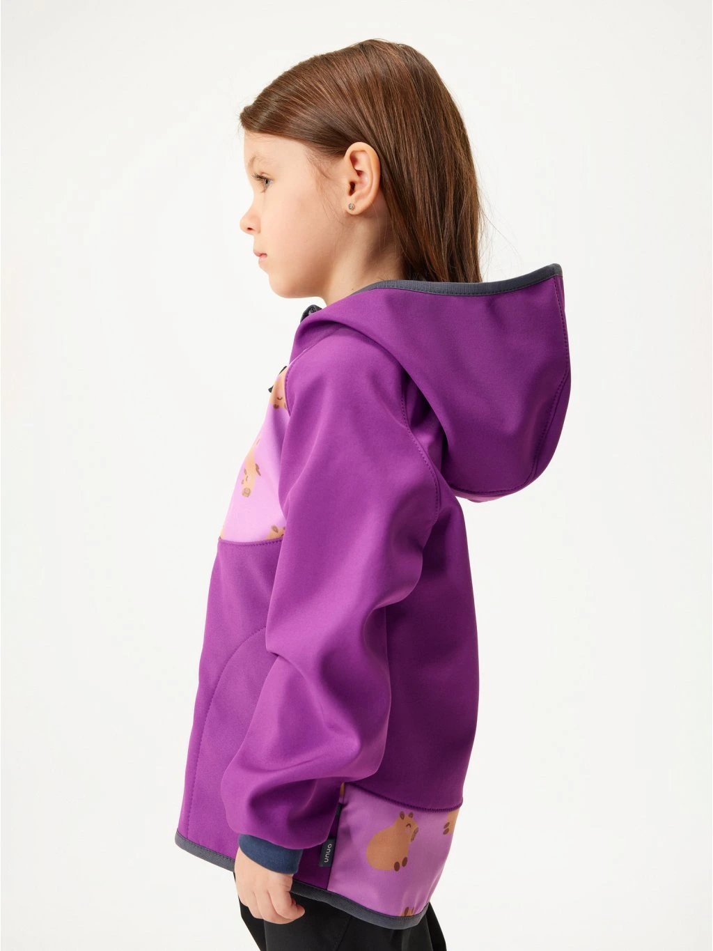 Softshellová bunda s fleecem Basic ostružinová/kapybary