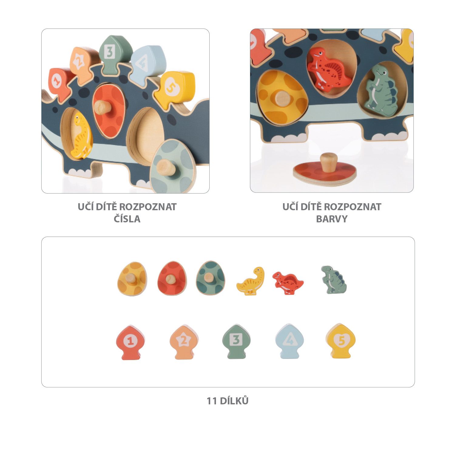 Dřevěné puzzle dinosaurus