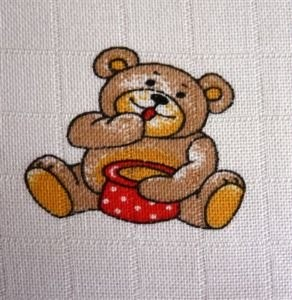 Bavlněná plena 70x70cm potisk - 5 ks > varianta brumla s medem