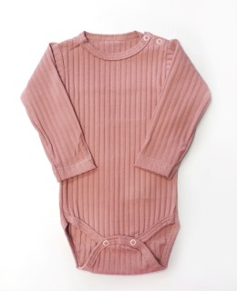 Body dl.rukáv uni pruhy BABY SERVICE starorůžová