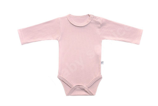 Body dl.rukáv uni pruhy BABY SERVICE sv.růžová