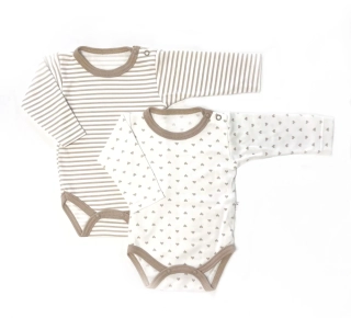 Body dl.rukáv BABY SERVICE hnědá/krémová