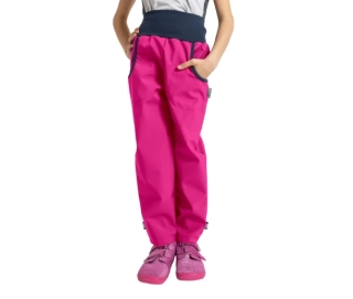 Dětské softshellové kalhoty s fleecem Basic fuchsiové