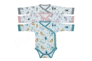 Body dl.rukáv zavinovací BABY SERVICE kočky