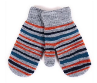 Chlapecké palcové rukavice se šňůrkou se sňůrkou zateplené 14cm tm.šedé