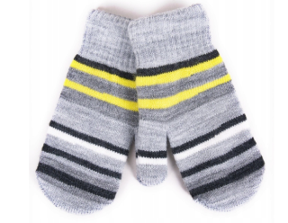 Chlapecké palcové rukavice se šňůrkou se sňůrkou zateplené 14cm sv.šedé