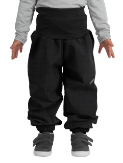 Batolecí softshellové kalhoty s beránkem Light, černá žíhaná