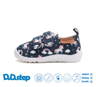 Dětské plátěné tenisky barefoot DDStep C086-52832