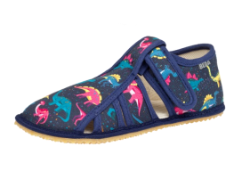 Dětská obuv barefoot BEDA 170020/W/BR Colorful Dinos