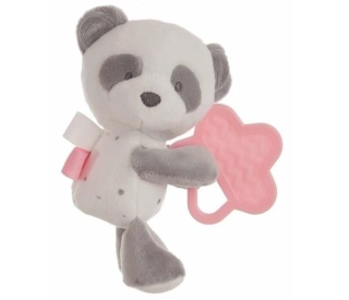 Plyšová panda s kousátkem růžová