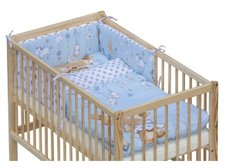 Postýlka 120 x 60 cm s kompletní výbavou Grisi > varianta modrá